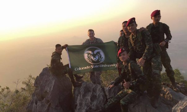 CSU flag with troops in Thailand
