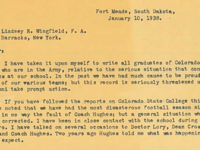 ROTC Football Scholarship Letter 1938