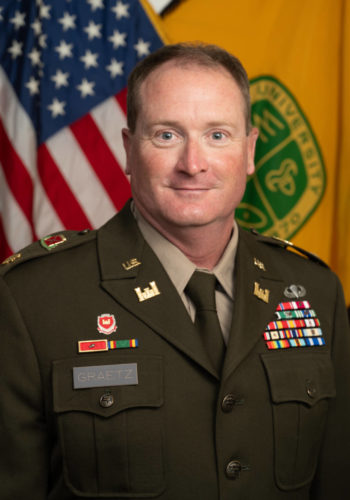 Maj. Adam Graetz, Assistant Professor of Military Science, Ram Battalion, Army ROTC. Colorado State University, September 27, 2023