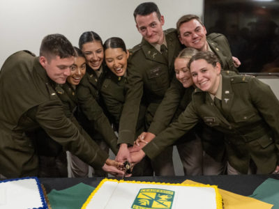 Colorado State University's Military Science program, the Army ROTC Ram Battalion and Air Force ROTC Detachment 90, celebrate students commissioning as Second Lieutennants. May 10, 2024
