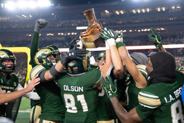Colorado State University plays the University of Wyoming in the 2024 Border War football game. The game is also Military Appreciation Day. After CSU won 24-10, fans stormed the field. November 15, 2024